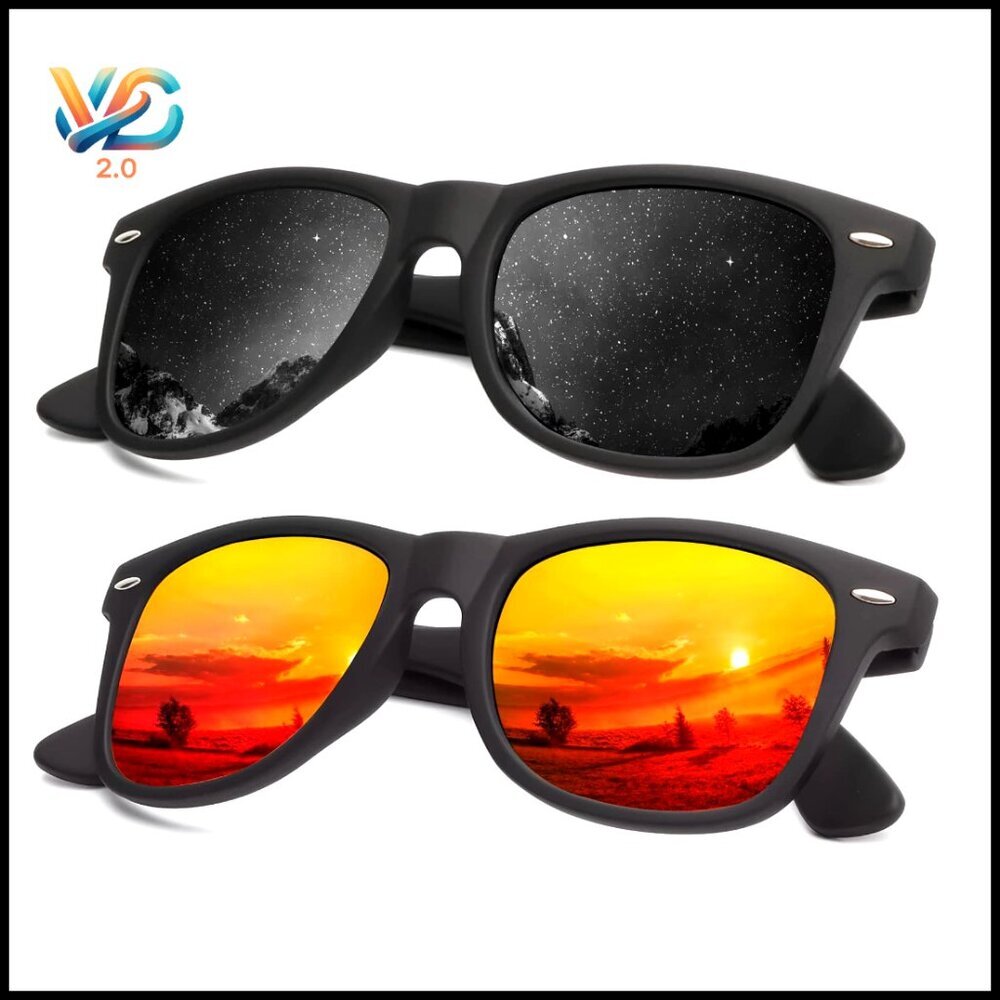 Polarized Unisex Sunglasses Semi-Rimless Retro Driving UV Protection